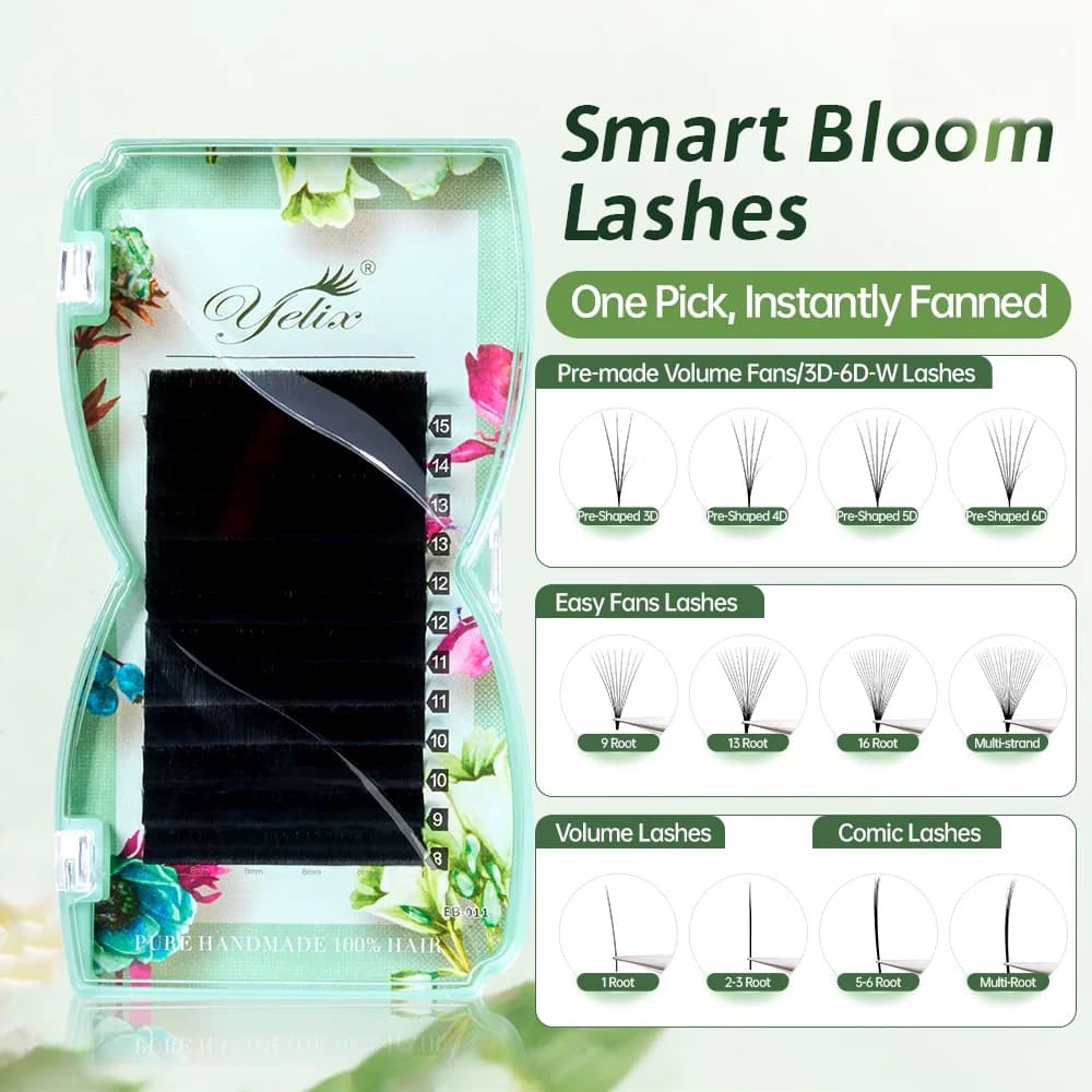 Smart Bloom be siūlės šaknies Easy Fan Volume blakstienos