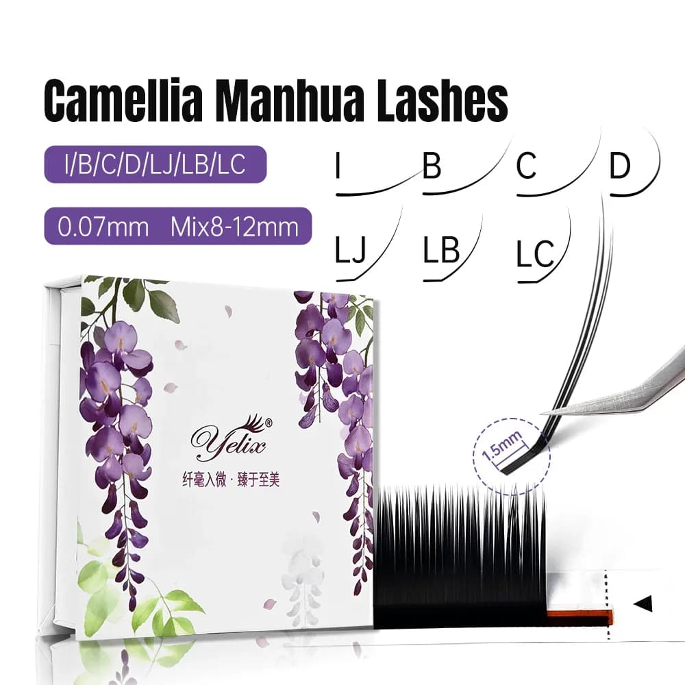 Camellia trumpų šaknų natūralūs blakstienų priauginimai